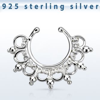 agsepd12 falso septum plata 925 1mm extra amplo indio 12mm mayorista
