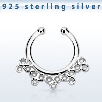 agsepd5 falso septum plata 925 1mm elaborado indio 12mm mayorista