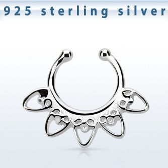agsepd6 falso septum plata 925 1mm corazon indio 12mm mayorista