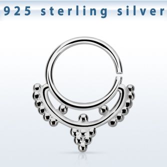 agsepv4 aro septum plata 925 1mm minimalista indio 8mm mayorista