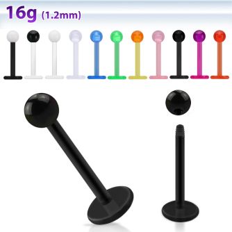 albevb flexible acrylic labret with 3mm uv ball in colors