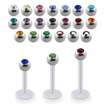 albjb3 labret bio flex bolas acero 316l brillo espejo 3mm cristal bisel venta