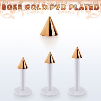 albttcn3 labret bio flex cono acero pvd oro rosa 3mm distribuidor mayorista