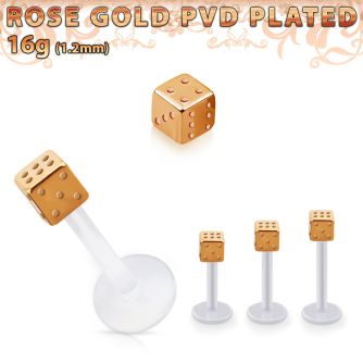 albttd3 labret bio flex dado acero 316l pvd oro rosa 3mm venta