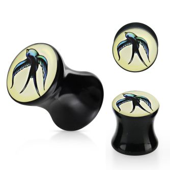 apgdd acrylic double flared plug with left facing dove logo