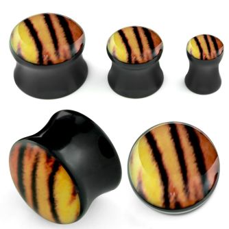 apgpp acrylic double flared plug with tiger fur logo