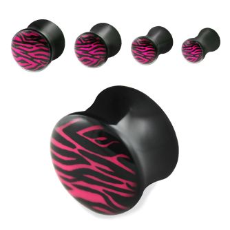 apgr acrylic double flared plug with zebra stripes logo