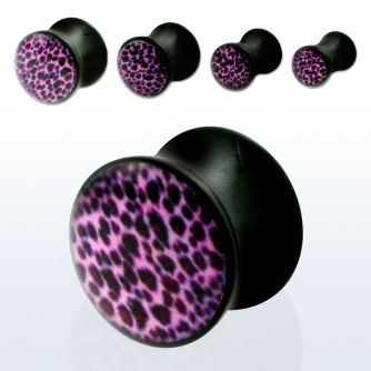 apgz acrylic double plug with print black leopard logo