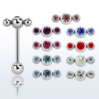 bb3jb barbell lengua acero quirurgico bolas joya triple 6 4mm 16mm distribuidor mayorista