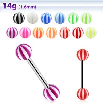 bbbe barbell lengua acero quirurgico bolas acrilicas pelota playa 6mm 16mm distribuidor mayorista