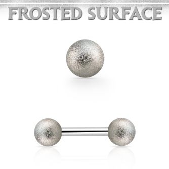 bbefo5 316l steel eyebrow barbell w 5mm frosted steel balls