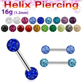 bber23 piercing helix acero quirurgico bolas multi cristal 3mm distribuidor
