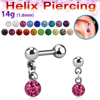 bber45b helix barbell with 4mm ball dangling ferido crystal