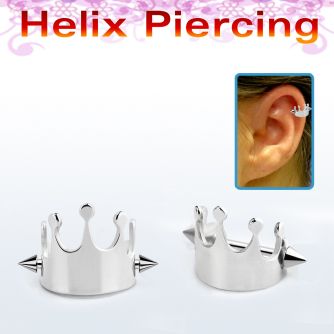 bber66 piercing cartilago acero quirurgico corona barbell conos 3mm al por mayor