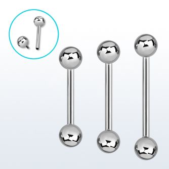 bbgin 316l steel tongue barbell with 6mm internal ball