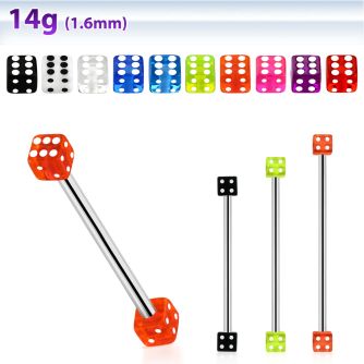 bbivd4 barbell industrial acero quirurgico 316l dados acrilico uv 4mm distribuidor mayorista