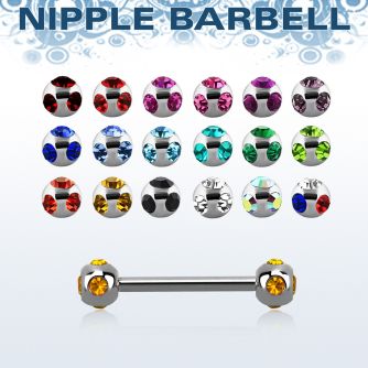 bbnp5c 316l steel nipple barbell with a 5mm multi jewel ball