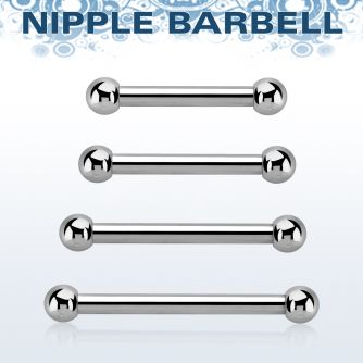 bbnpss surgical steel nipple barbell with two 3mm balls
