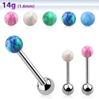 bbop6 barbell lengua acero quirurgico bola opalo 6mm bola acero liso 6mm inferior al por mayor