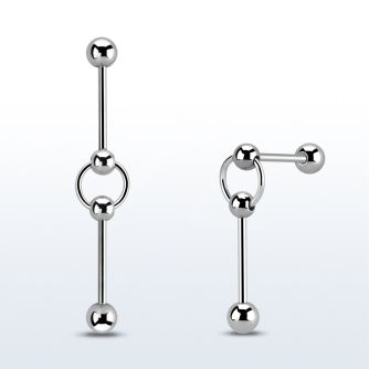 bbsl1d surgical steel industrial barbell 6mm balls