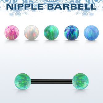 bbt2om barbell pezon acero quirurgico anodizado bolas opalo 5mm al por mayor