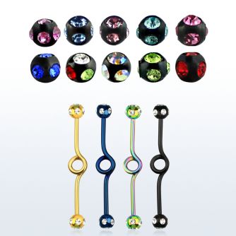 bbtck barbell industrial loop con aro acero anodizado bolas multi joya 5mm venta