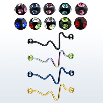 bbtcp anodized steel industrial heartbeat barbell w 5mm ball