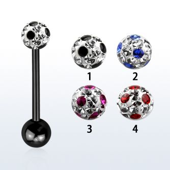 bbtfr5a barbell lengua acero quirurgico anodizado bola multi cristal ferido 5mm puntos bola anodizado 5mm inferior distribuidor