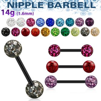 bbtfr6 barbell lengua acero quirurgico anodizado bola 6mm multi cristal ferido bola acero liso 6mm mayorista
