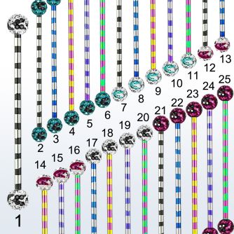 bbtrfr5c barbell industrial acero quirurgico pvd rayas cebra bolas multi cristal ferido 5mm rayas cebra 35mm 38mm venta