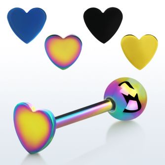 bbtsh2 barbell lengua acero quirurgico anodizado corazon plano 6mm bola 6mm 16mm mayorista