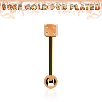 bbttdi barbell lengua acero 316l pvd oro rosa dado acero 5mm bola acero 5mm inferior distribuidor