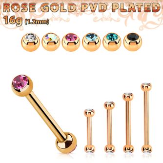 bbttjb25 rose gold steel eyebrow barbell w tiny 2.5mm jewel balls
