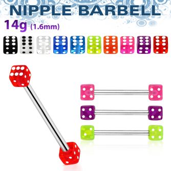 bbvd4 barbell pezon acero quirurgico dados acrilicos uv 4mm 16mm distribuidor mayorista