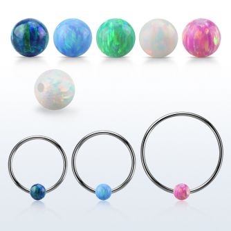 bcr14o5l aro bola presion diametro acero 316l bola cierre 5mm opalo usar como arete venta