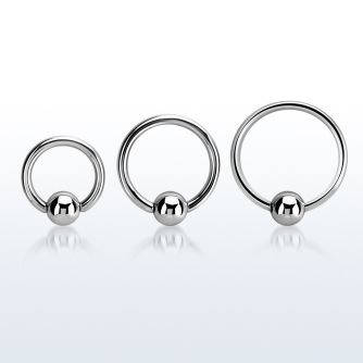bcr16g 316l steel ball closure ring, 16g (1.2mm) w a 4mm ball