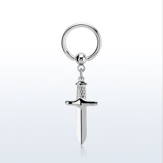 bcrg768 aro bola presion acero colgante punal colgante laton chapado plata