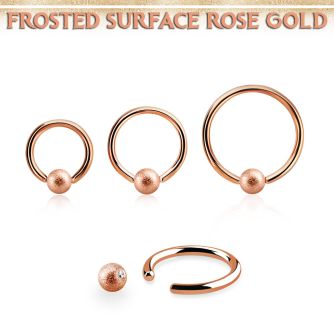 bcrr16f4 aro bola presion acero quirurgico chapado pvd oro rosa bola acero esmerilado