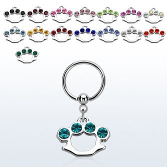 bcrs389 aro bola presion acero 316l puno americado colgado cristal mayorista