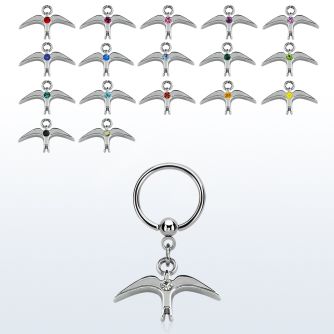 bcrs463 aro bola presion acero 316l pajaro liso colgado cristal centro distribuidor