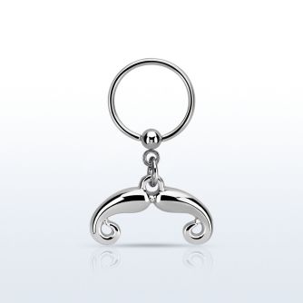 bcrs516 aro bola presion acero 316l colgante bigote orientado hacia abajo liso mayorista