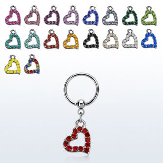 bcrs542 aro bola presion acero 316l corazon tachonado cristal colgado mayorista