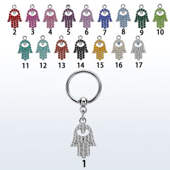 bcrs668s 316l steel bcr 1.2mm w a small hamsa design with crystal