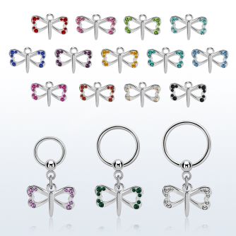 bcrs761 aro bola presion acero colgante mariposa pequena colgante laton chapado plata