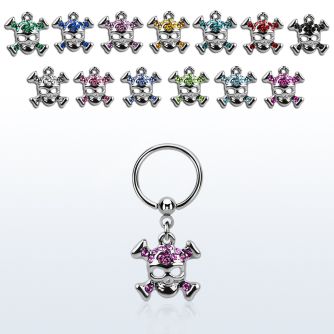 bcrssk4 aro bola presion acero 316l calavera cristal huesos cruzados distribuidor