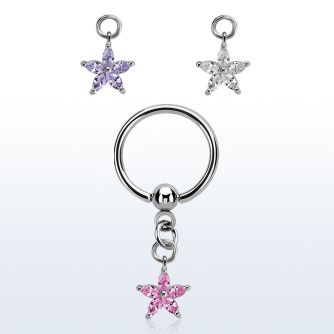 bcrsz413 aro bola presion acero 316l colgante flor zirconia plata mayorista