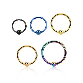 bcrt20 0 8mm pvd 316l steel ball closure ring with 3mm ball