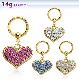 bcrtg705 aro bola presion acero 316l pvd dorado corazon tachonado cristal colgado venta