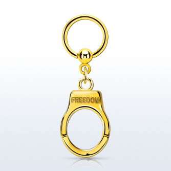 bcrtg765 aro bola presion acero 316l pvd dorado colgante esposas grabado freedom oro al por mayor