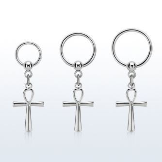 bcrtg769 venta por mayor aro bola presion acero 316l anodizado oro colgante cruz ankh oro al por mayor